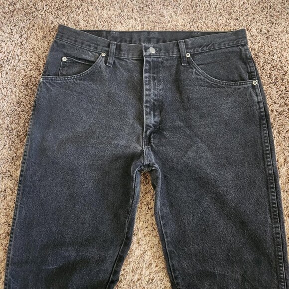 Vintage Wrangler Black Faded Denim Jeans Y2K Grunge Workwear Skate - Picture 2 of 8